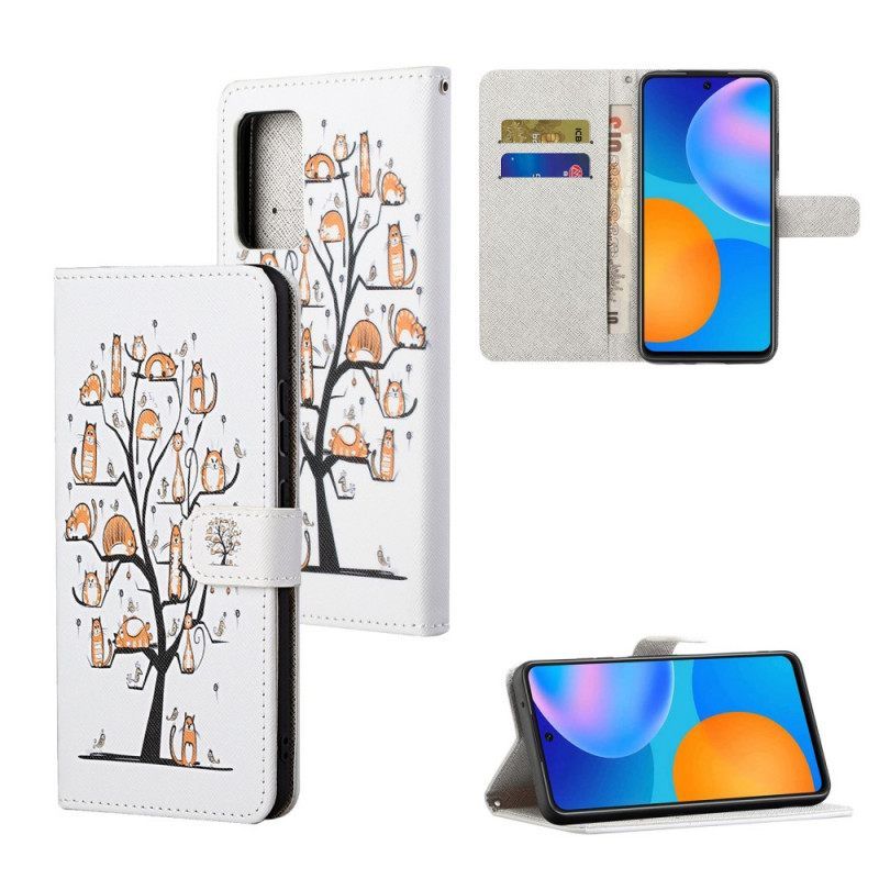 Κάλυμμα Xiaomi Redmi Note 11 / 11S με κορδονι Funky Cats Με Λουράκι